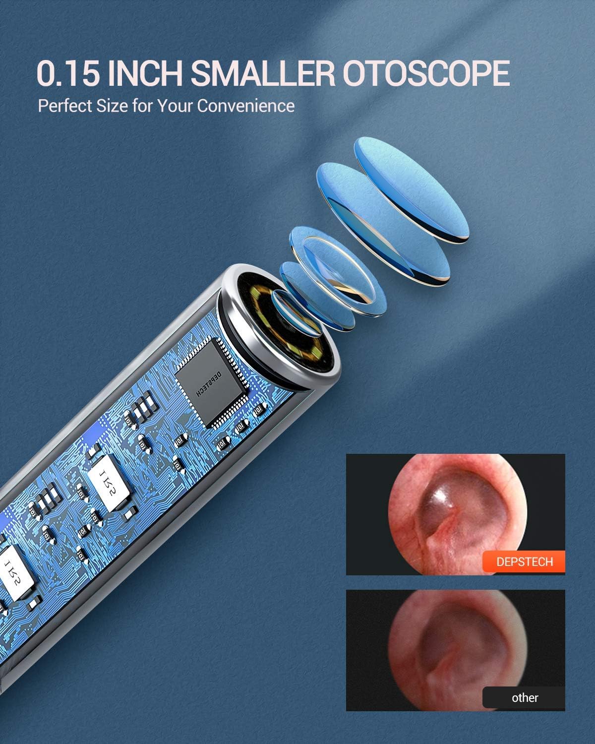 USB Otoscope-Ear Scope Camera, DEPSTECH 3.9mm Thin Lens, HD Visual Ear Pro Ear Endoscope for Adults and Kids, 6 Adjustable LED Ear Endoscope with Earwax Cleaning Tool for Android and Windows/Mac PC
