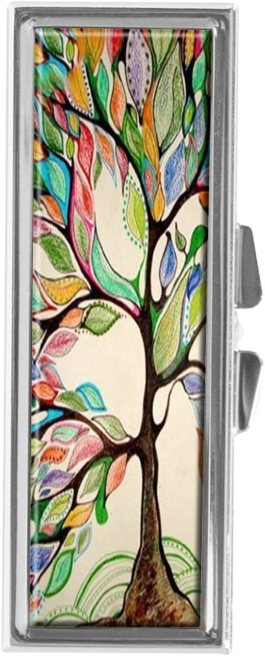 Tree Life Pill Box for Purse or Pocket Pill Case Decorative Boxes Gift Box Pill Organizer for Travel Pill Box