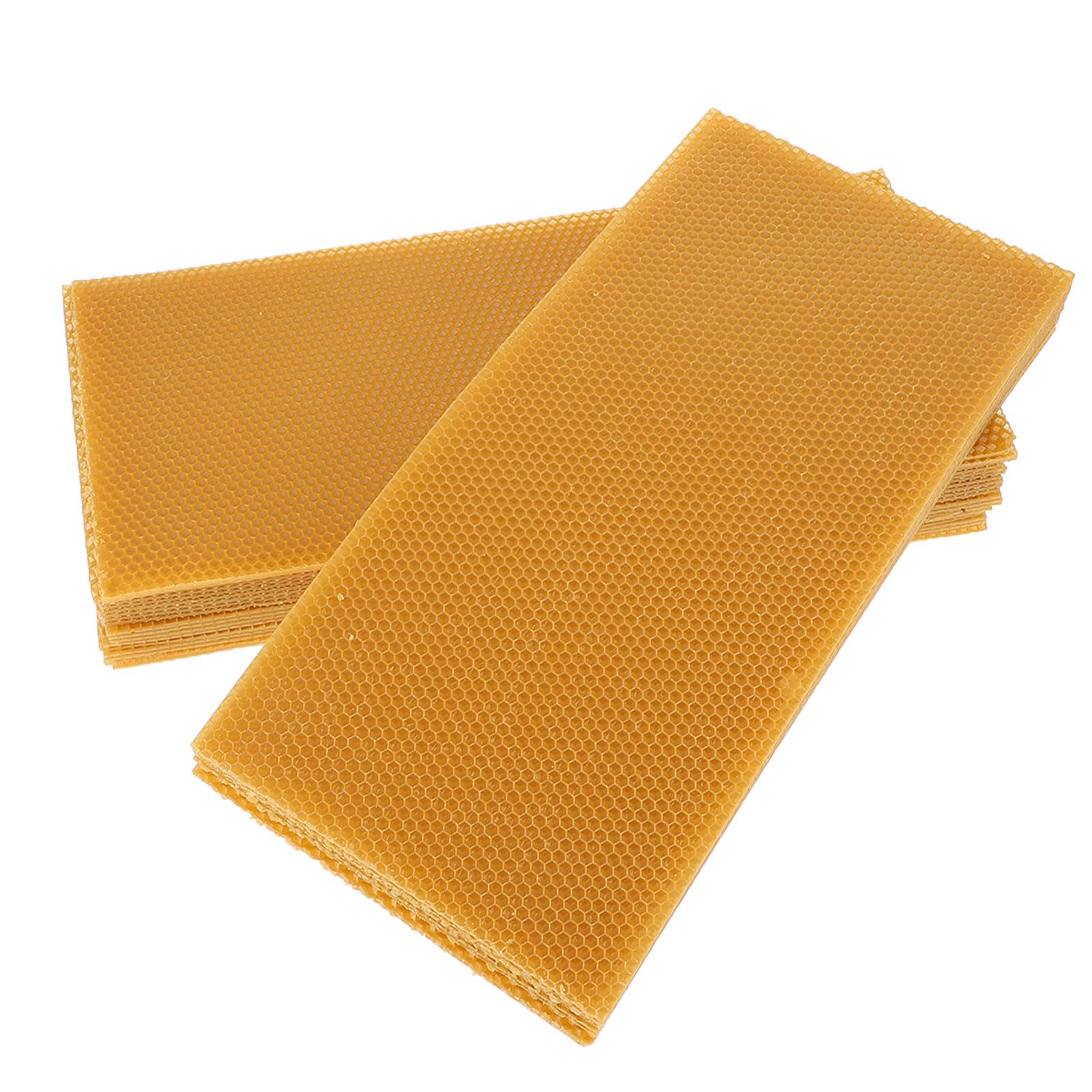30 Pezzi Fogli Cerei per Arnia, Beehive Wax Foundation in Cera D'api Gialla, per Api e Struttura D'ape, Apicoltura e Costruzione del Favo