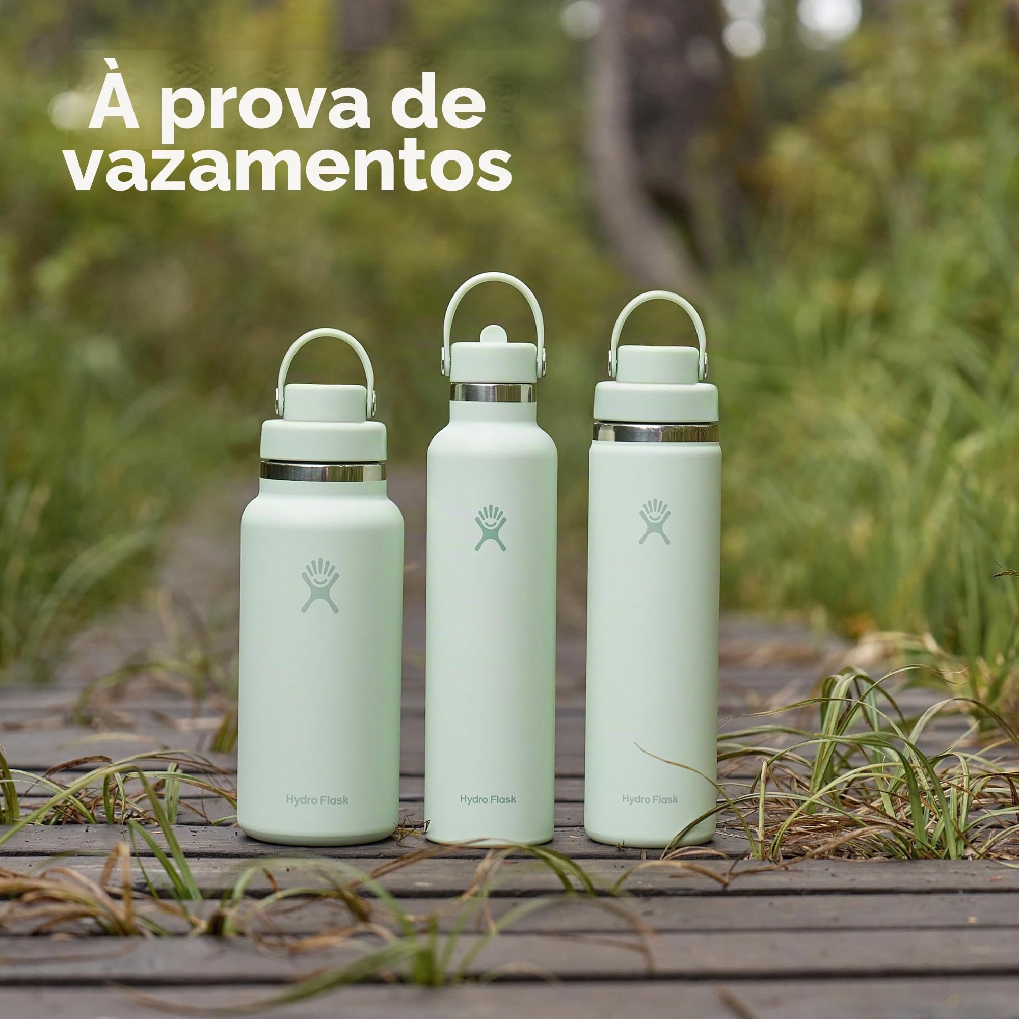 Hydro Flask Garrafa de água - aço inoxidável isolado - tampa de