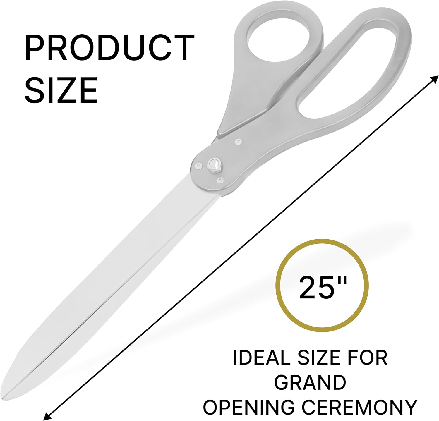 25" Giant Ribbon Cutting Scissors — Extra Large Grand Opening Ribbon Cutting Ceremony Scissors Heavy Duty Metal Construction for Grand Openings Inaugurations Ceremonies & Special Events