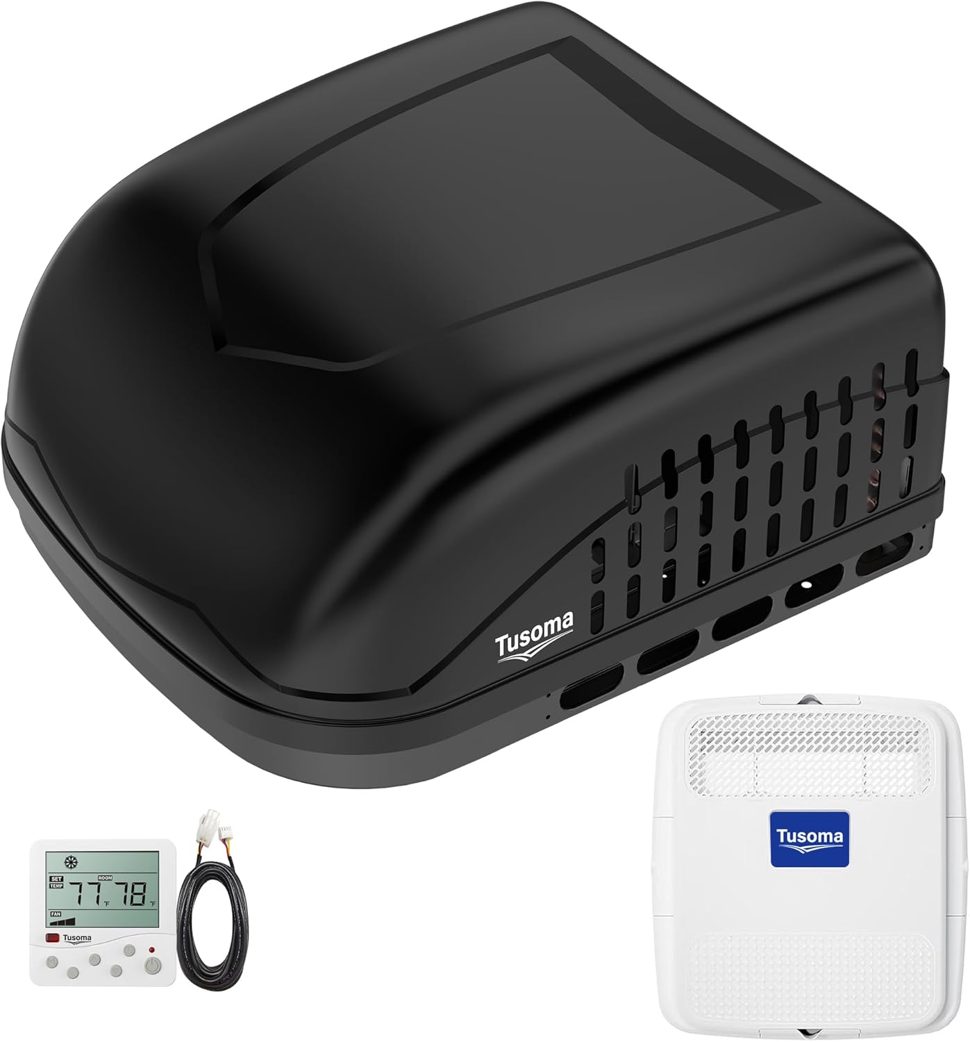 18000 BTU RV AC Unit, RV Air Conditioner with Heat Pump, Non-Ducted Rooftop Camper AC, 110-120V Quiet Cooling & Heating for RV, Travel Trailer, Fifth Wheel & Food Truck, Easy Install, Black