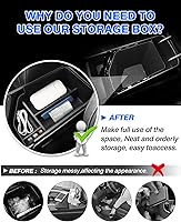 Vista 4 de Autorder 2 unidades Organizador de consola central para Kia EV6 2022 2023 2024 2025 2026, accesorios, caja de almacenamiento para reposabrazos