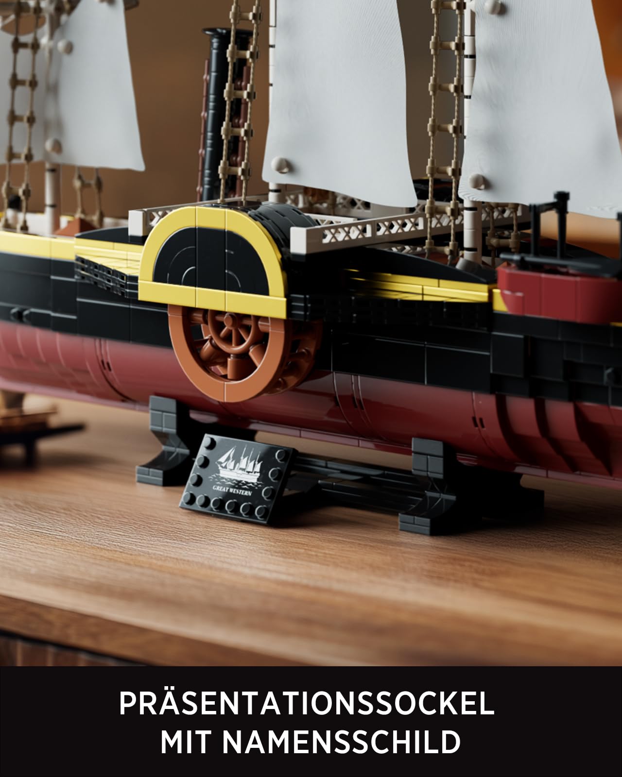 Nifeliz Schiff Great Western Dampfschiff Klemmbausteine für Erwachsene, Dekoratives Modellbausatz Sammlerstück zur Ausstellung und Sammlung, Geschenk für Schiffsenthusiasten (1.948 Teile, NF10346)