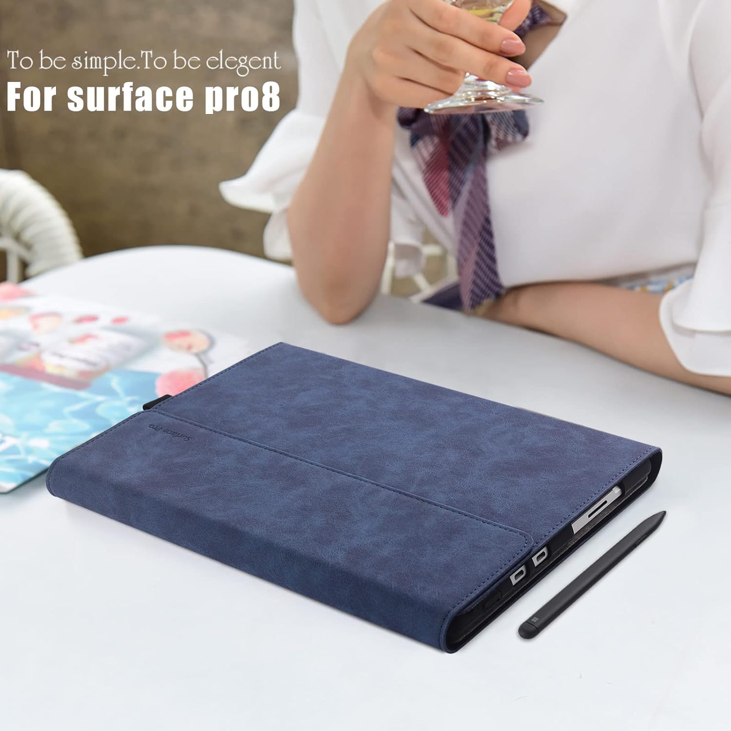 Microsoft Surface Pro 8 Protective Case with Stand, 13 Inch Ultral Thin Lightweight Business Portfolio, Compatible with Keyboard Cover