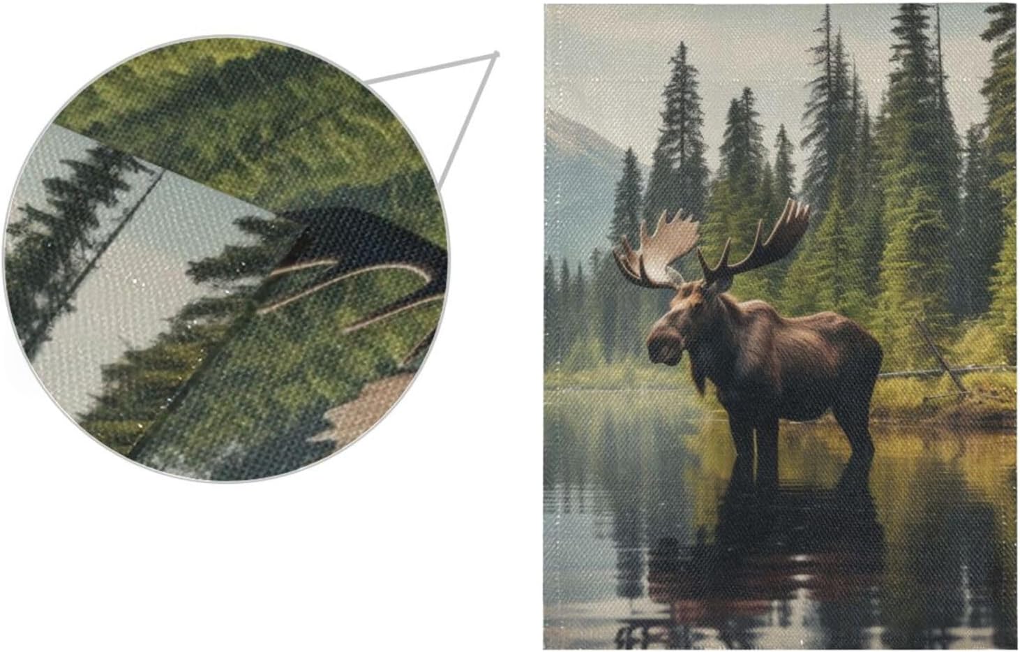 Wild Moose Forest Burlap Garden Flag, Double Sided Garden Flag Banner, House Yard Flags, Holiday Seasonal Outdoor Decorative Flag 28x40