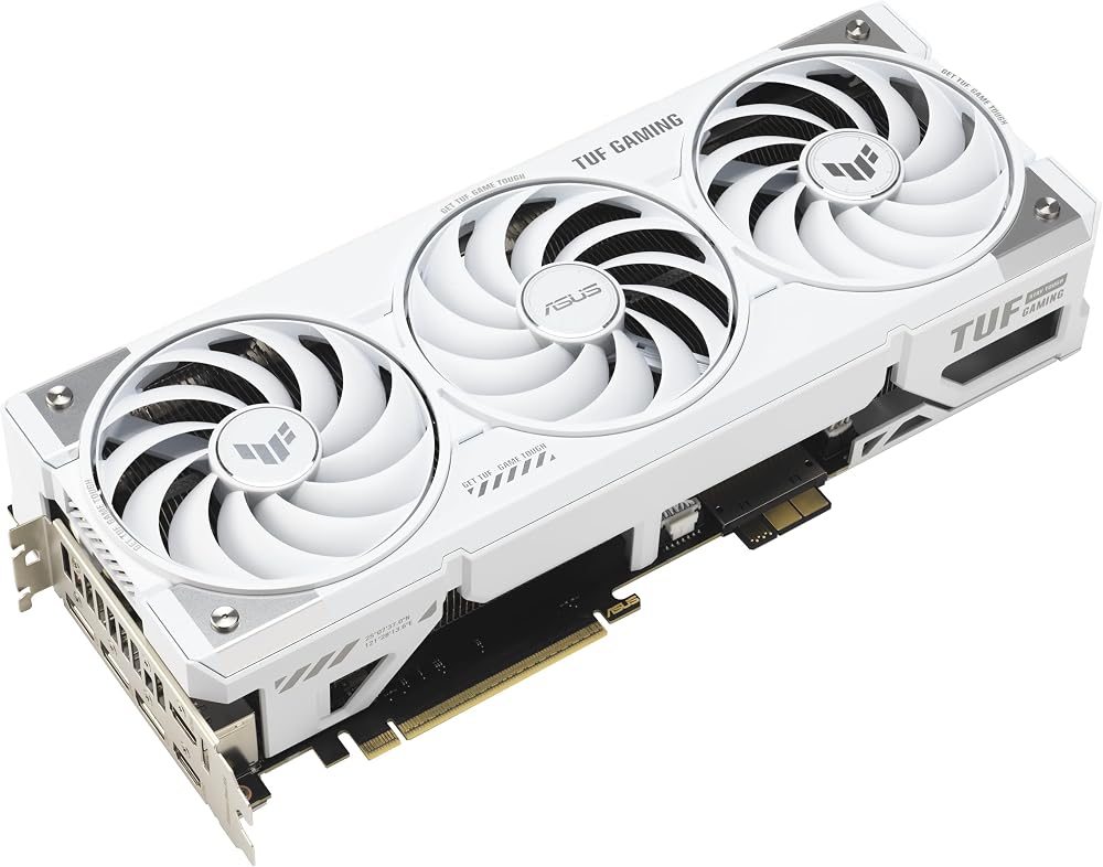 ASUS TUF GeForce RTX™ 5070 Ti 16GB GDDR7 BTF White OC Edition Graphics Card, NVIDIA, Desktop (PCIe® 5.0, HDMI®/DP 2.1, 3.125-Slot, Military-Grade Components, with a Detachable GC-HPWR Adapter)