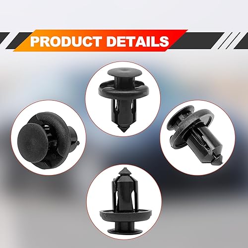 Miniatura 3 de Clips de retención de parachoques delantero de 0.394 pulgadas, 91503-SZ3-003 Clips de retención de parachoques de nailon tipo empuje y clip de