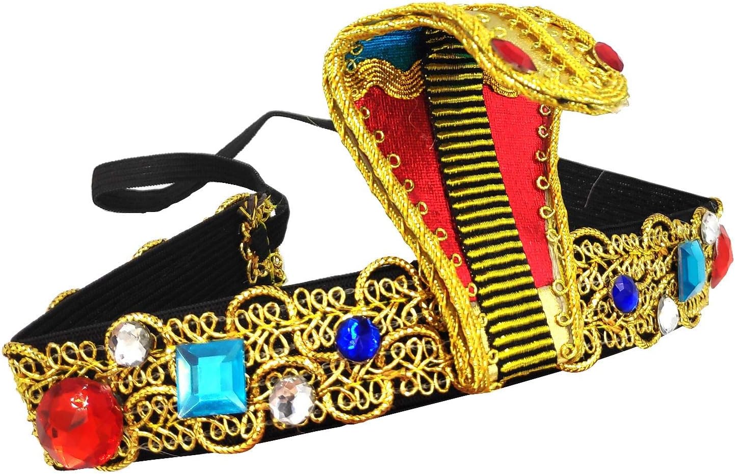 Egyptian Cobra Headband Cleopatra Greek Goddess Jewel Costume Fancy Dress Cosplay Snake Headdress Headpiece Crown Hat Gemstones Queen Nile