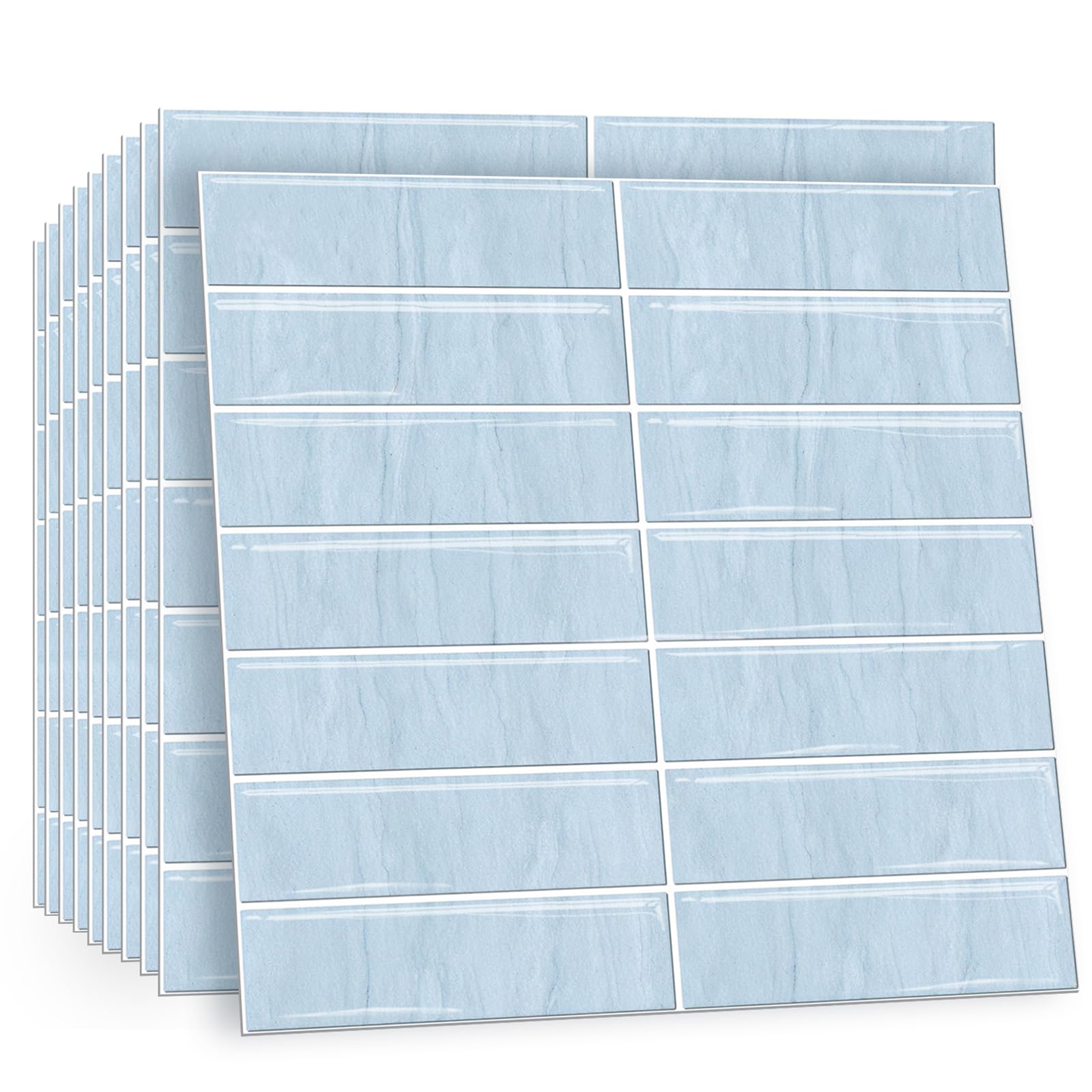 TOARTI 10 Stück Fliesenaufkleber Metro Fliesen Selbstklebend Fliesenaufkleber Küchenrückwand Fliesen Klebefliesen Fliesenfolie Selbstklebende Küche Bad 30 x 30cm