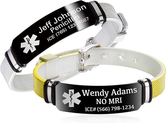 Caramel Medical ID Bracelet with Adjustable Wristband