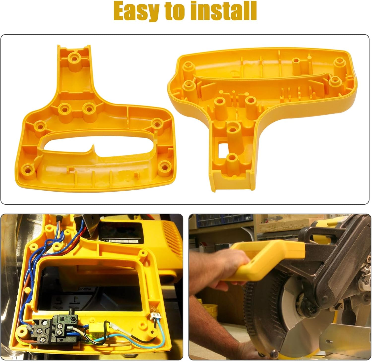153755-01 Miter Saw Replacement Clamshell Handle Compatible with DeWalt DW708 DW708 DW708 DW708-B2 DW708-BR Miter Saw Parts