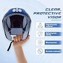 RYDR Open Face Motorbike Helmet for Kids | Lightweight Safety Helmet for Boys and Girls with Strong Outer Shell Soft Padding and Clear Visor (Blue) gallery image