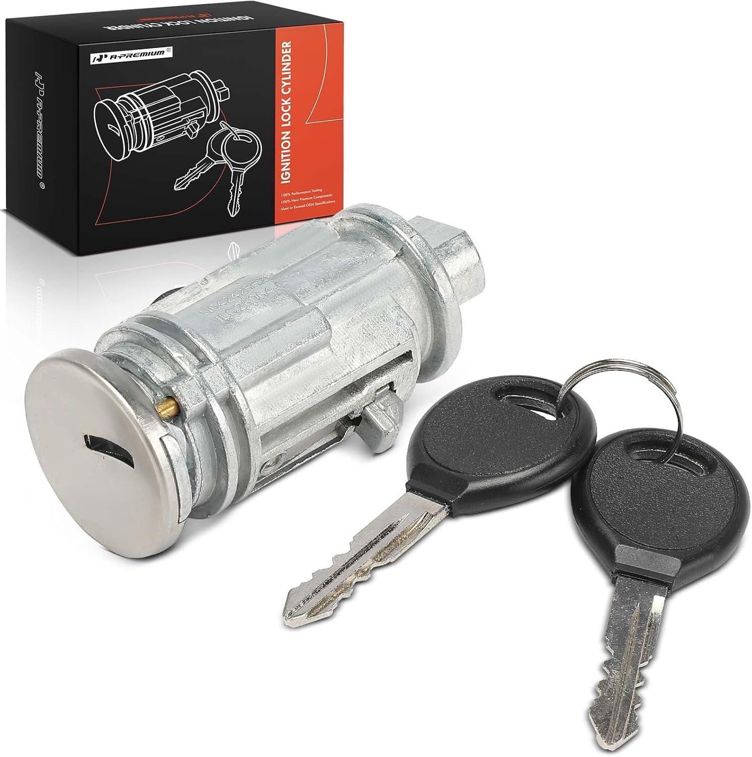 A-Premium Ignition Lock Cylinder with 2 keys Compatible with Dodge, Chrysler, Eagle & Plymouth Vehicles - Grand Caravan, Caravan, Intrepid, Stratus, Town & Country, New Yorker, LHS, Voyager, Concorde