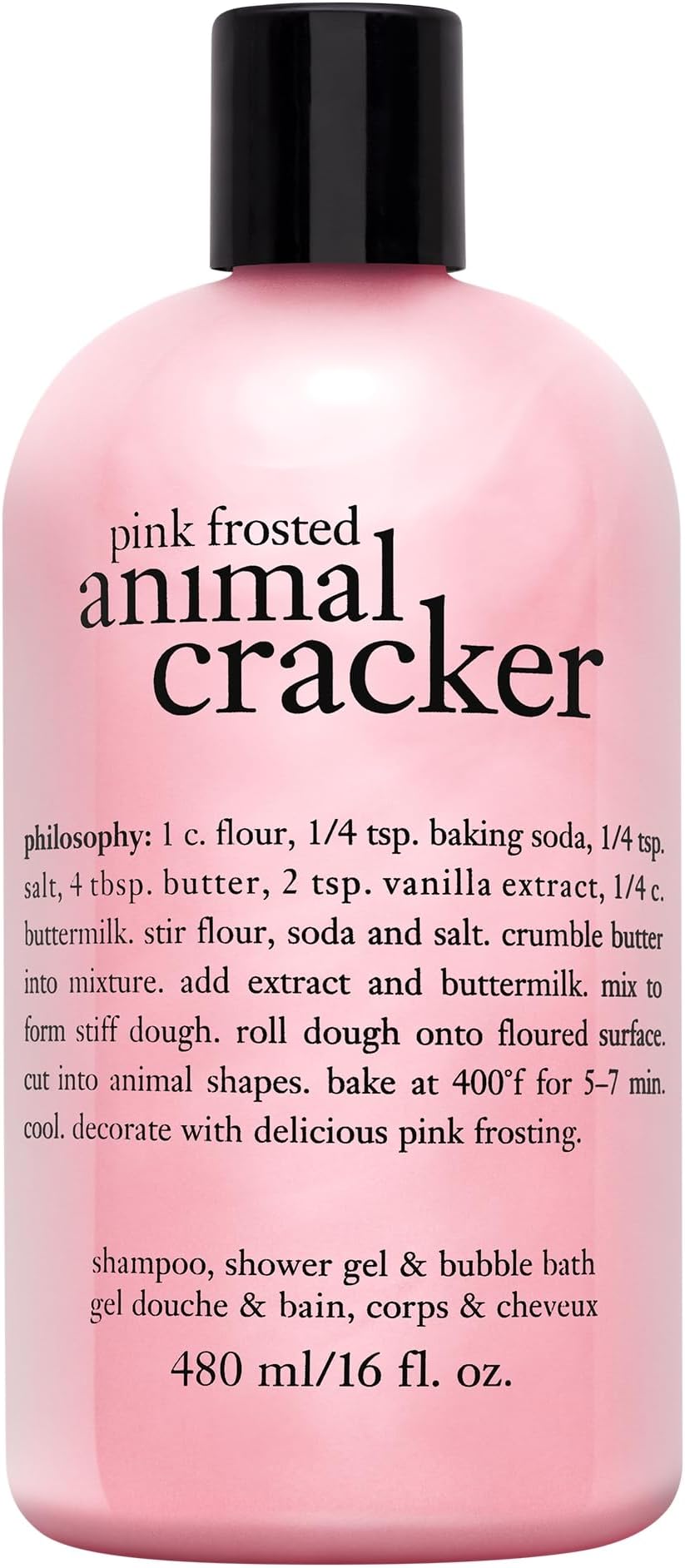 Pink Frosted Animal Cracker For Unisex 16 oz Shampoo, Shower Gel and Bubble Bath