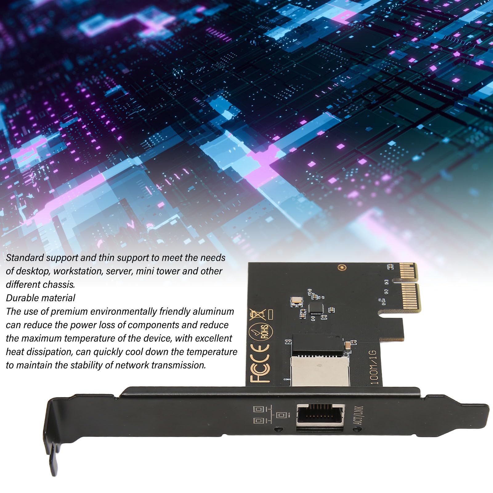 ASHATA Scheda di Rete PCIe 10G AQC113C, Scheda di Rete Gigabit Ethernet PCI Express, Convertitore Adattatore LAN RJ45 per PC Desktop, Adattatore di Rete Ethernet