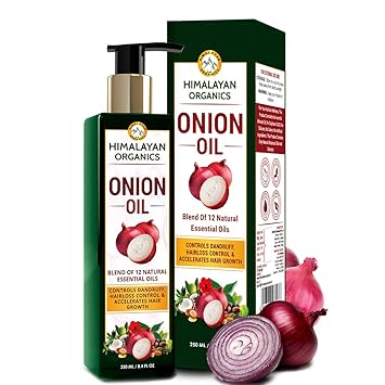 Himalayan Organics Onion Hair Oil With 12 Natural Essential Oils | Controls Dandruff, Helps Hair Growth & Accelerate Hair Growth For Men & Women - 250 ml