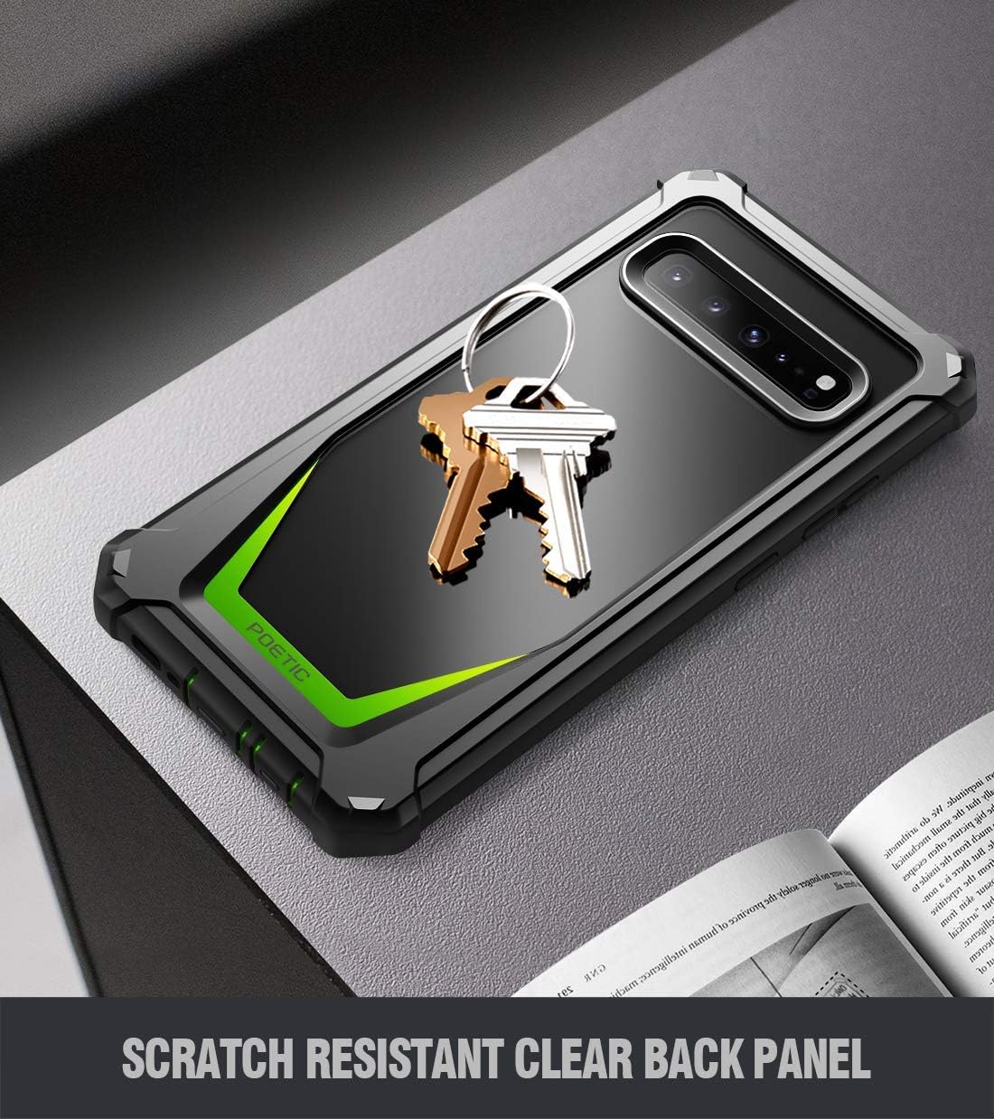 Hоttеѕt Sаlеѕ Galaxy S10 5G Rugged Clear Case, Poetic Full-Body Hybrid Cover, Support Wireless Charging, Without Built-in-Screen Protector, Guardian Series, Case for Samsung Galaxy S10 5G 6.7 inch (2019), Green