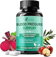Vista 1 de 16-in-1 Blood Pressure Supplements with 500mg Beetroot Powder - Nitric Oxide Supplement for Healthy Blood Circulation & Blood Pressure Support - 120