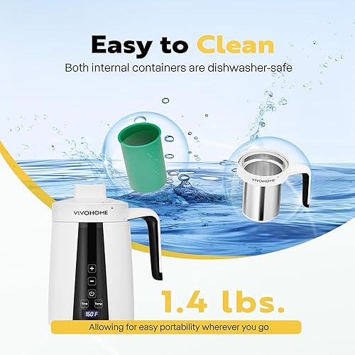 Miniatura 6 de VIVOHOME Máquina portátil para hacer mantequilla a base de hierbas con pantalla LED, extractor botánico, máquina de descarboxilación de infusión de