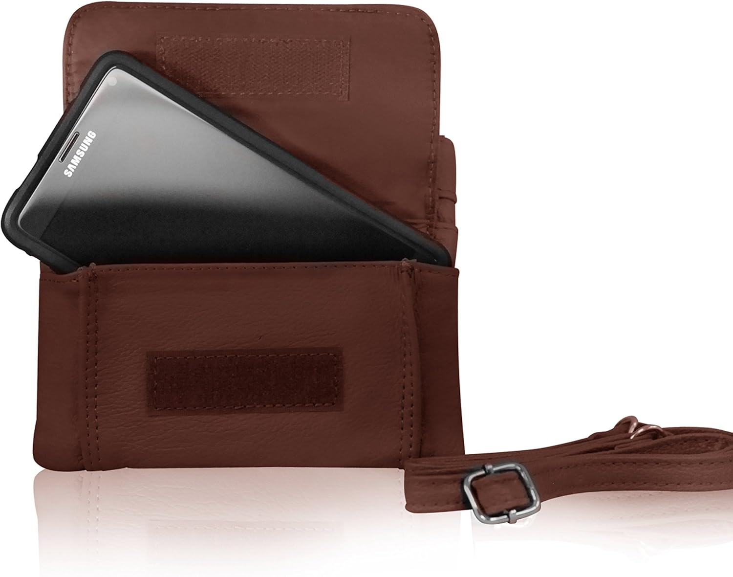 Roma Leathers Motorcyclist Fanny Pack - Four Main Compartments, Shoulder Strap - Brown