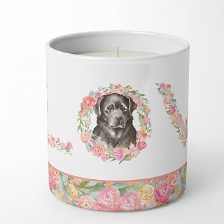 Caroline's Treasures WDK4455CDL Labrador Retriever #1 Love 10 oz Decorative Soy Candle Nature Soy Wax Essential Oil Home Decor Ideal for Bedroom Kitchen Bath Office Gift, 10 oz