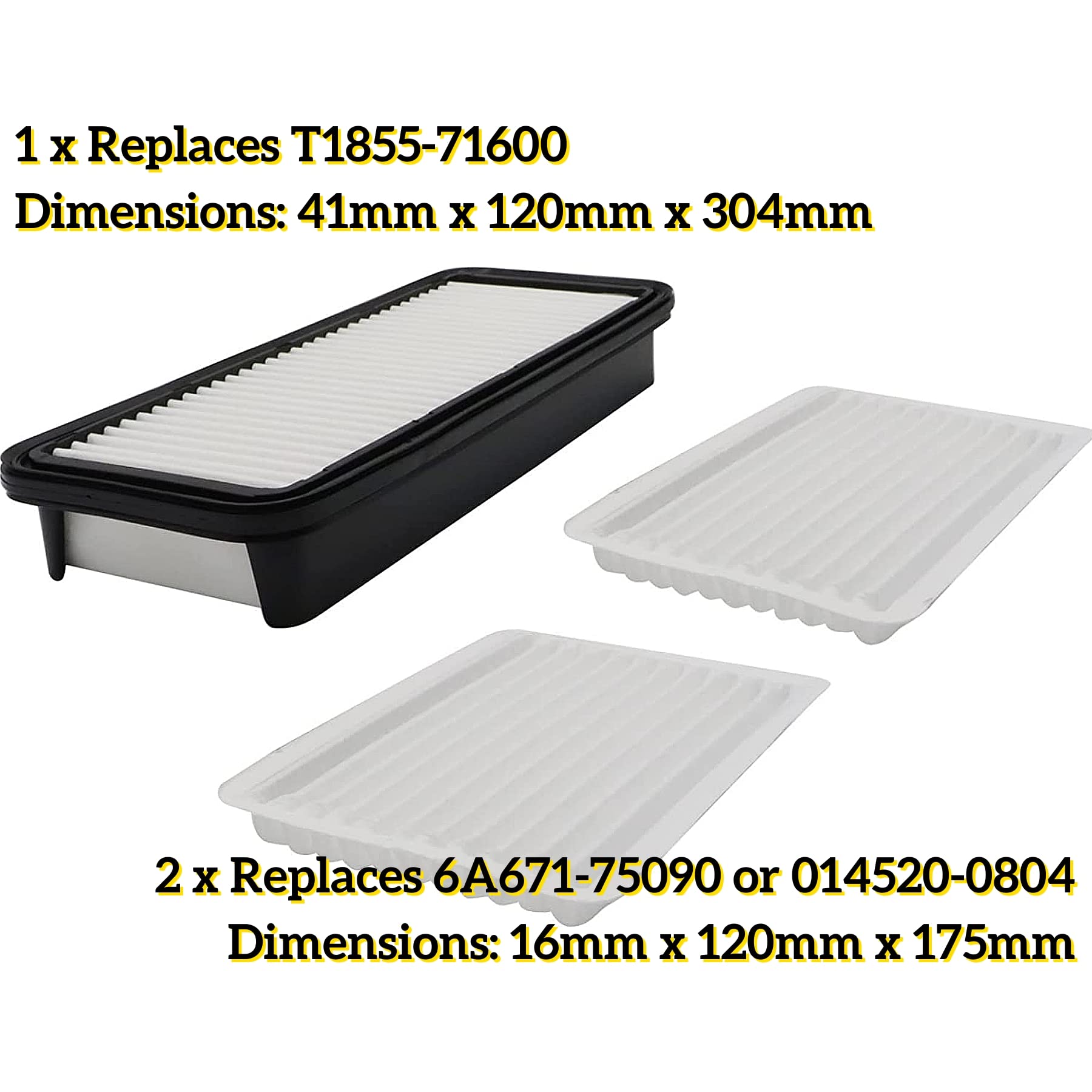 Kit filtro aria per cabina trattore Kubota sostituisce 6A671-75090 014520-0804 e T1855-71600