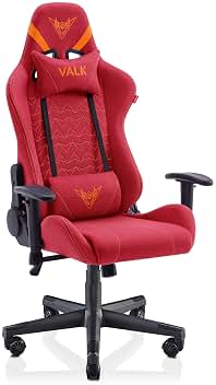 VALK Nyx Tela - Silla Gaming Tela Transpirable Silla Gamer Ergonomica, Reclinable 160º, Reposabrazos 2D, Piston Clase 4, Silla Escritorio Silla Oficina, Creada en España Garantía 3 años (Rojo Rubí)