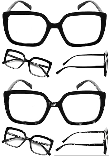 Miniatura 4 de LUR Lentes para mujer, montura grande, 4 pares de lentes elegantes para lectores