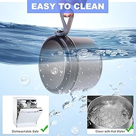 Denture Case, Leak Proof Denture Bath Cup for Travel, Denture Container Cups for Soaking Full & Partial Dentures, Retainers, Denture Cleaning Kit Holder Box with Denture Cleaner Brush-Transparent Grey