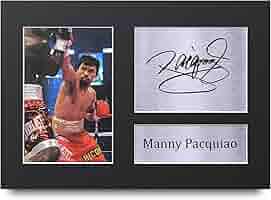お宝Manny Pacquiao 直筆サイン入り ポスター35.5cm 28cm HWC Trading Manny Pacquiao Gifts Signed Printed Autograph