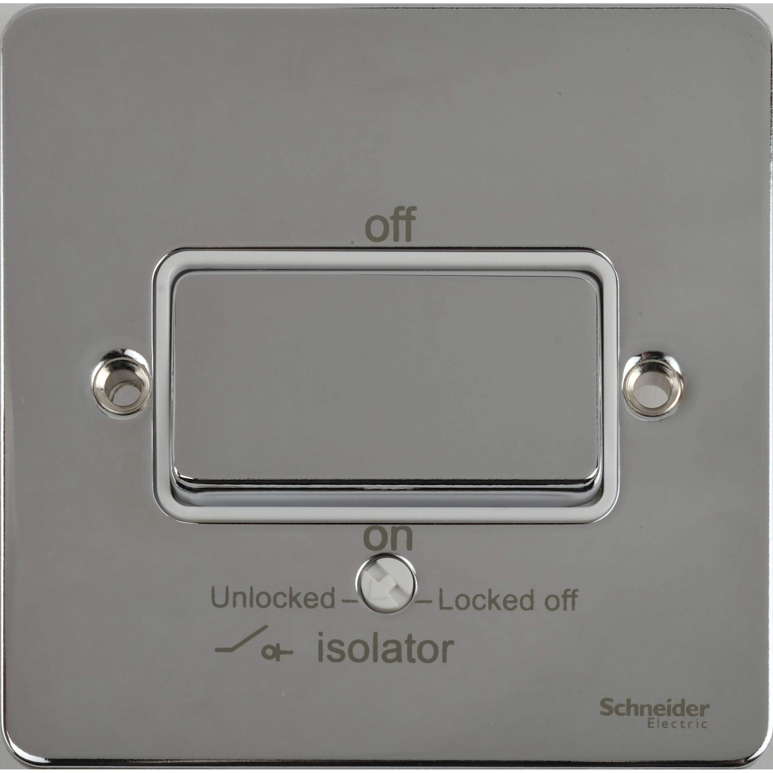 Interruptor de ventilador Schneider de 3 polos 16AX cromado pulido Ultimate Flat Plate 6