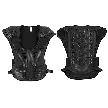 Children Riding Chest Protector, Strong Impact Resistance Comfortable and Elastic Kids Sports Protector Vest for Protects The Body for Children(All Black, S)