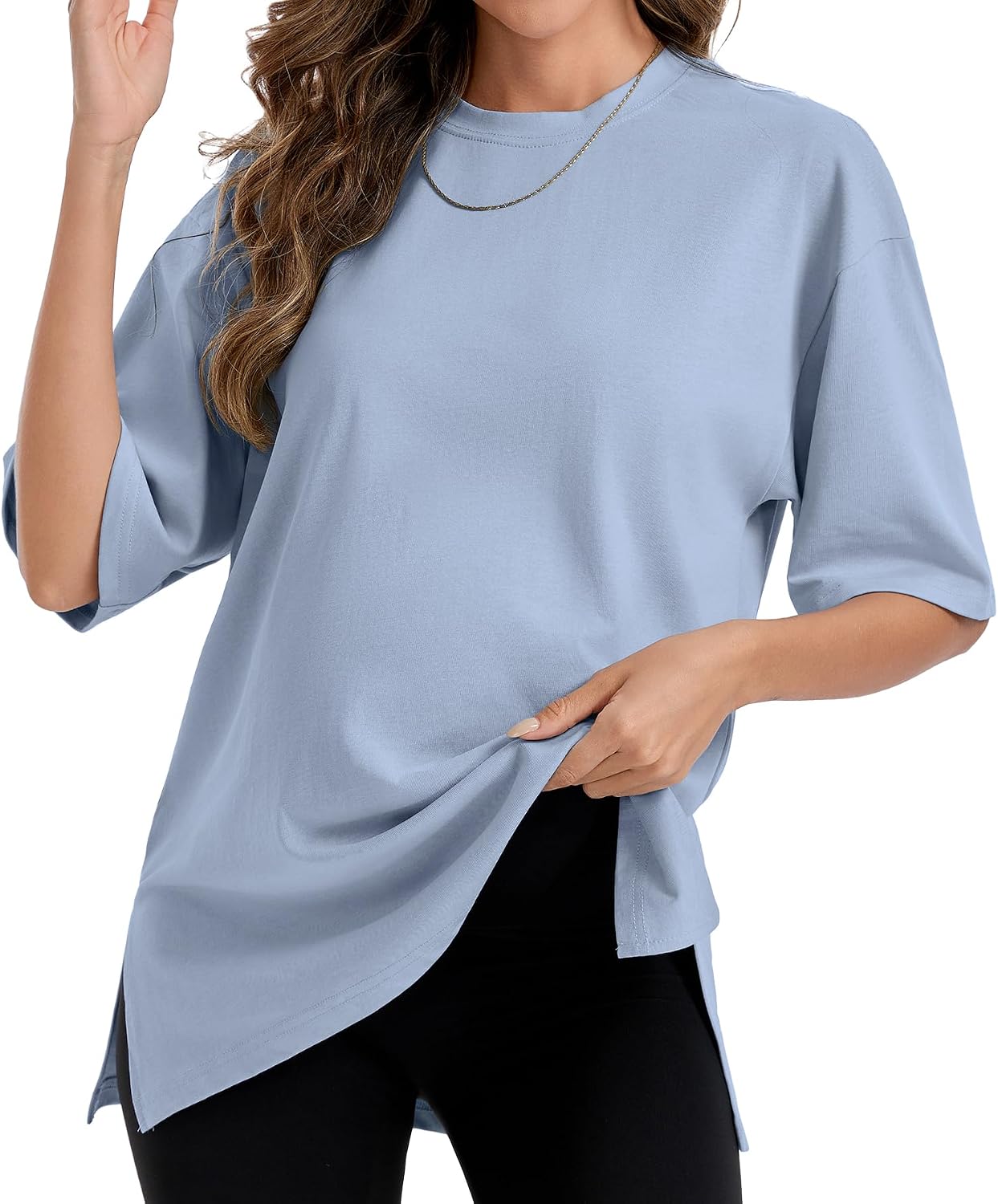 Sosolism Women's 100% Cotton Maternity T-Shirt for Pregnancy Oversized