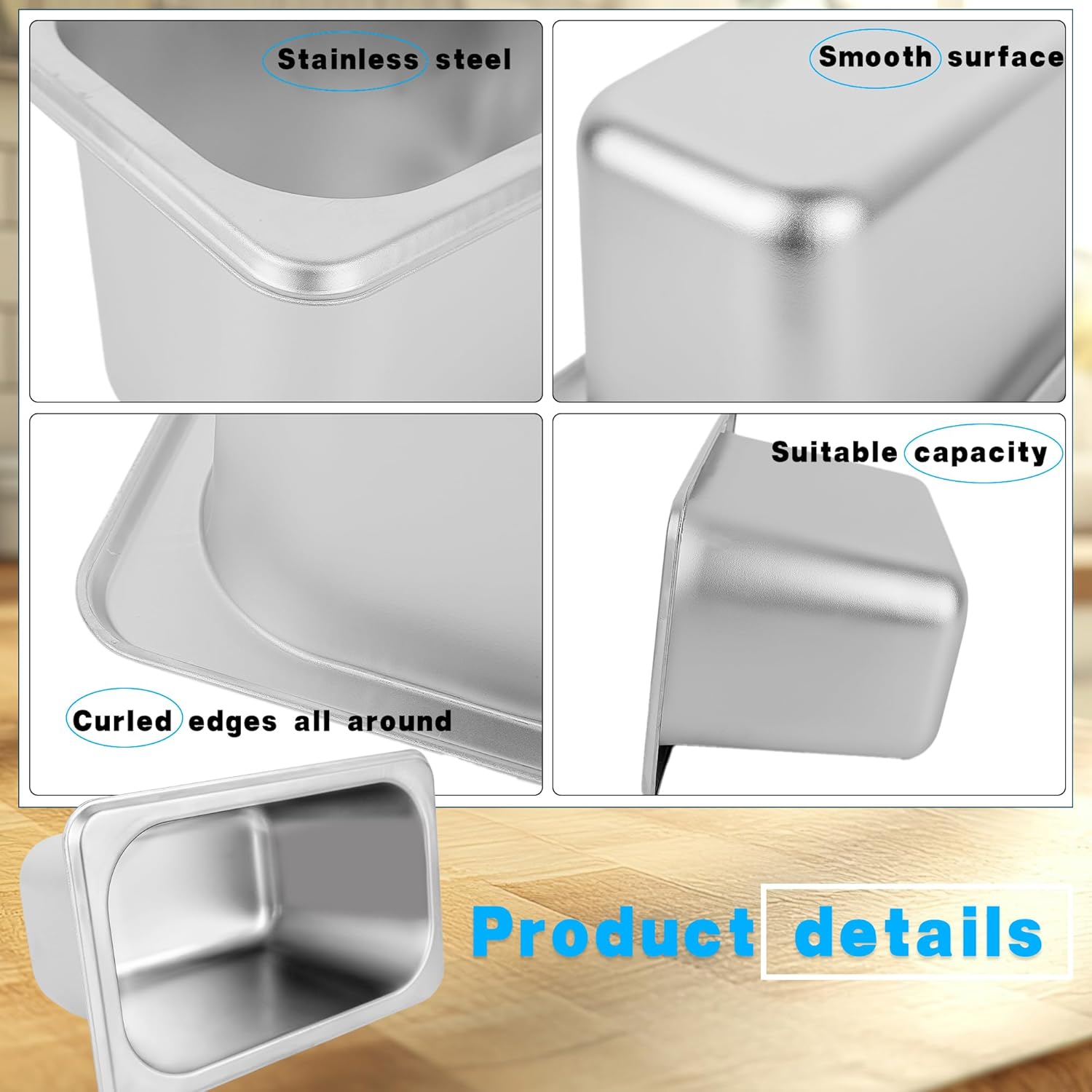 12 Pcs 1/9 Size 4 Inch Deep Hotel Pan Stainless Steel Steam Table Pan Commercial Catering Food Trays for Hotel Restaurant Buffet