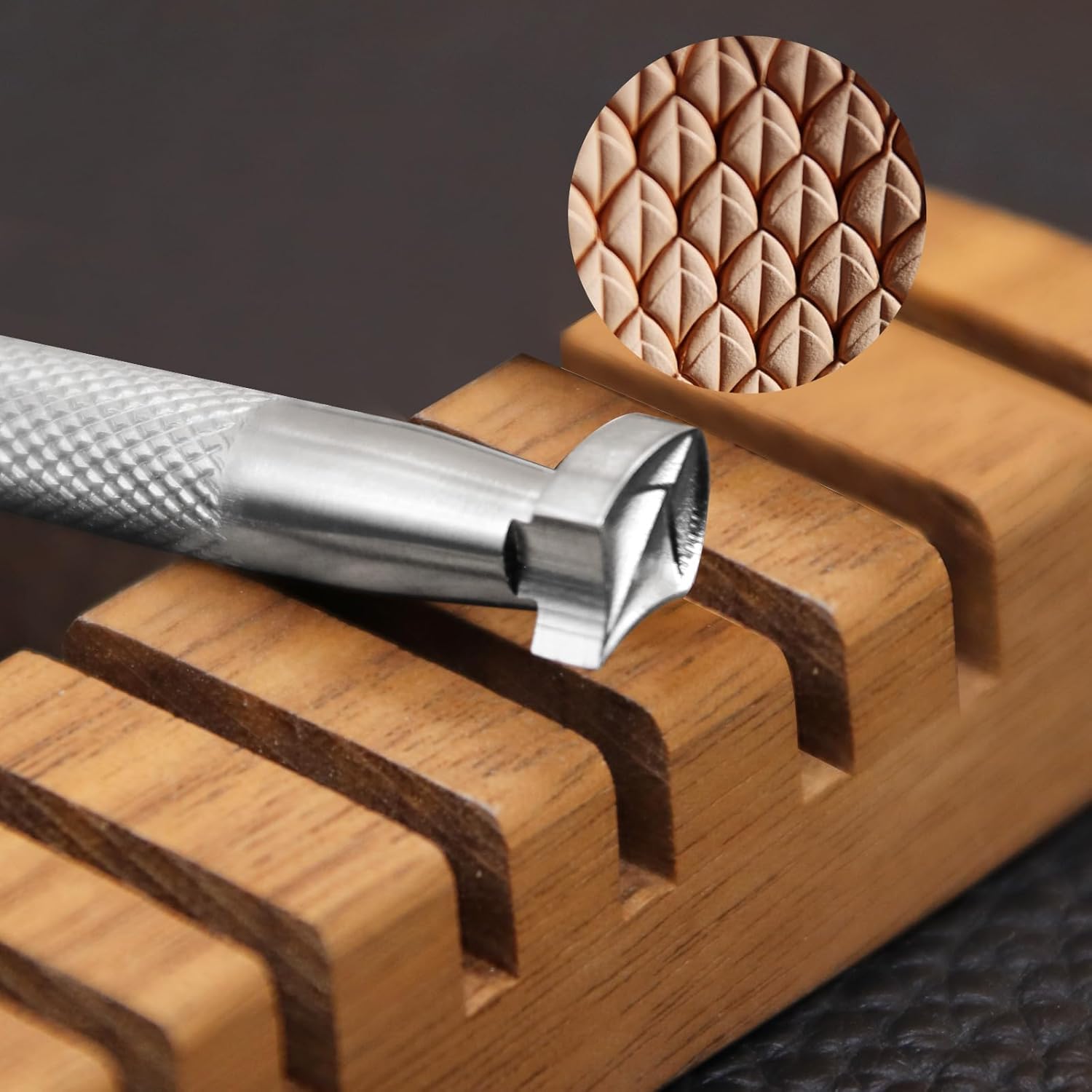 Leather Stamps Dragon Scale Crafting Stamp Leathercraft Stamping Tool 304 Stainless Steel Professional Leathercrafting Carving Working Tools