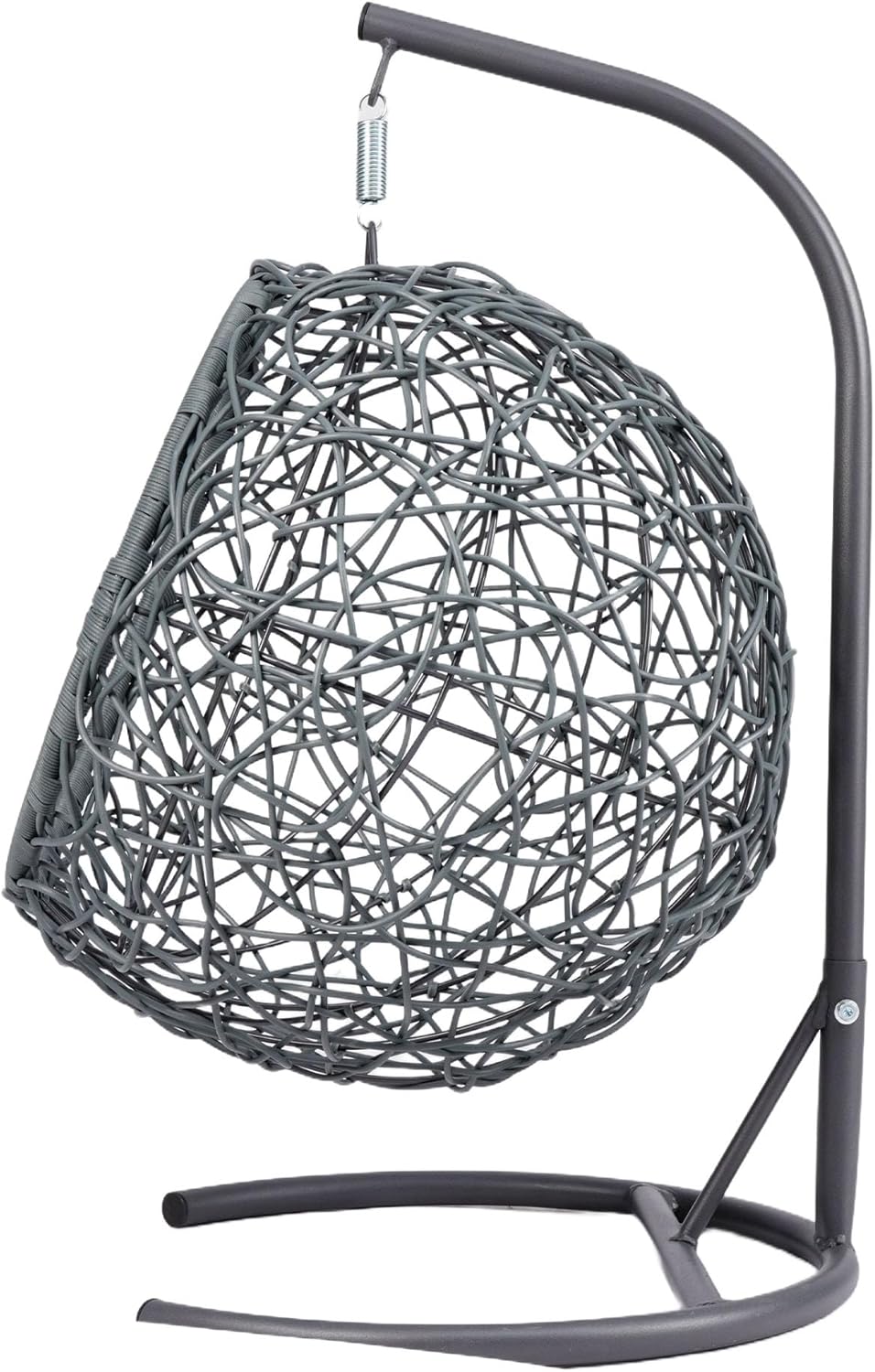 Cat Swing Bed with Stand & Cushion, Cats Egg Chair with Rattan Wicker Appearance, Indoor Hanging Swinging Cat Bed for Cats, Small Dogs, and Small Animals (Yellow)