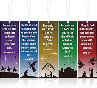 60 Pcs Christmas Silhouette Nativity Bookmark Religious Christian Bookmarks VBS Exchange Gifts for Adult Church Party Favors