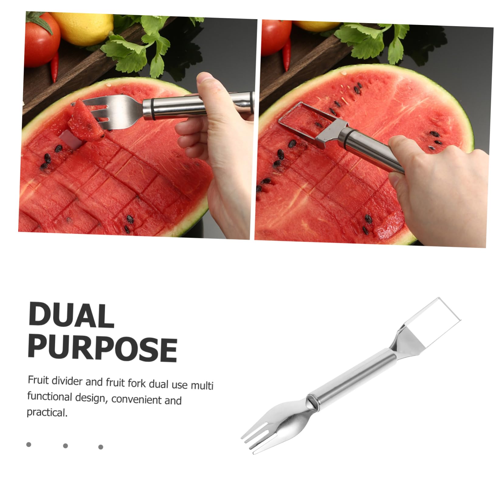 Alipis Trancheuse à Pastèque Avec Fourchette Et Cuillère Outil Pratique Pour Couper Et Fruits Et Facile à
