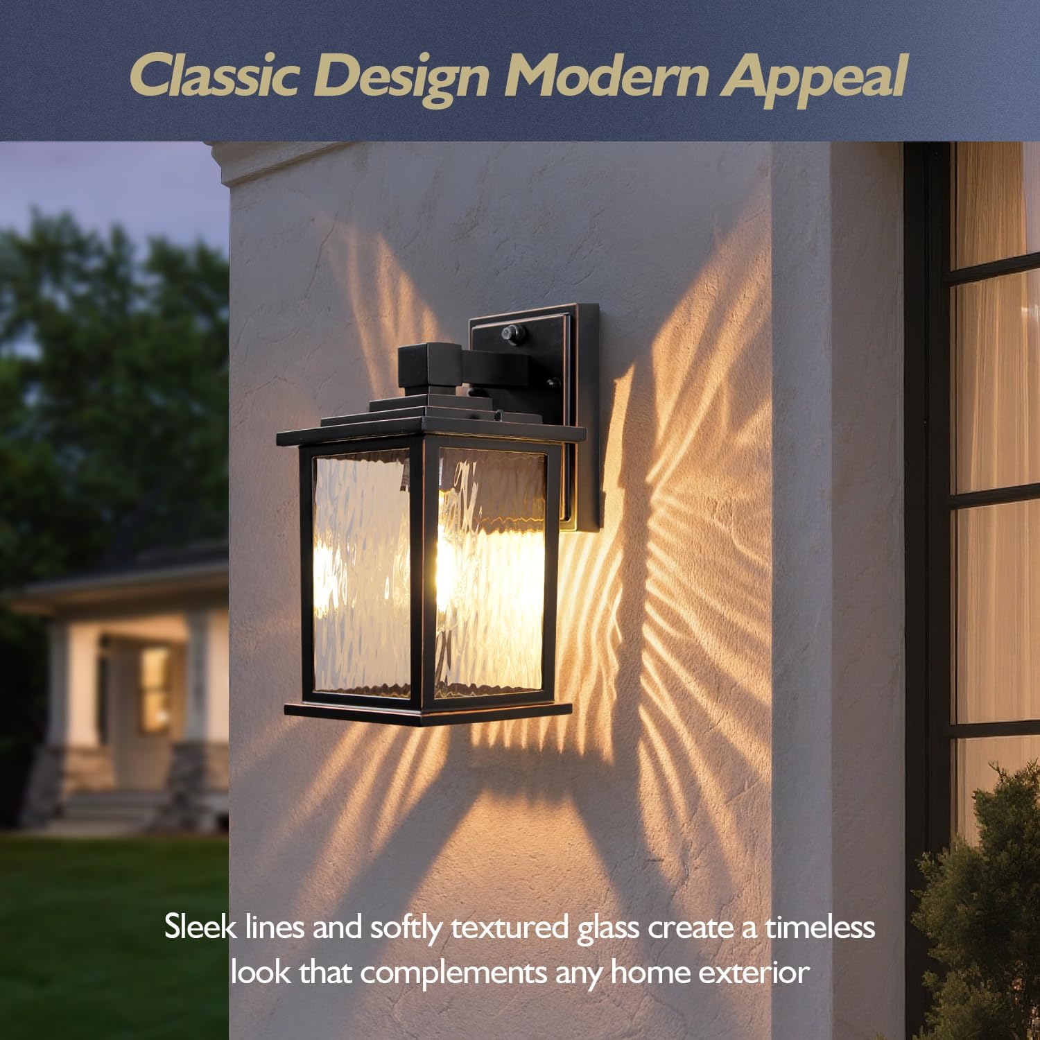 Dusk to Dawn Outdoor Wall Light Fixture, 12'' Oil-Rubbed Bronze Porch Light, Hardwired Outside Wall Lantern for House, Garage, Front Door, Waterproof and Rustproof, Bulbs Not Included
