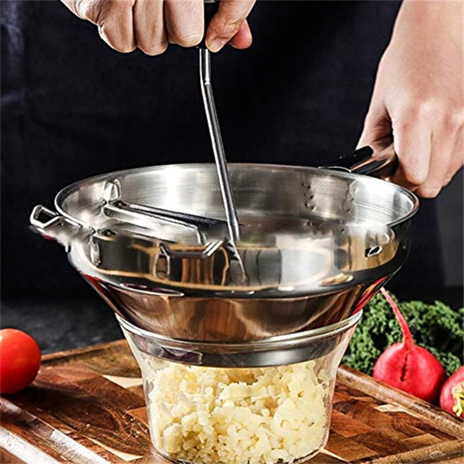 Stainless Steel Potato Ricer,Multifunctional Food Mill for Canning,Handheld Potatoes Presser for Mashed Potatoes,Kitchen Tools