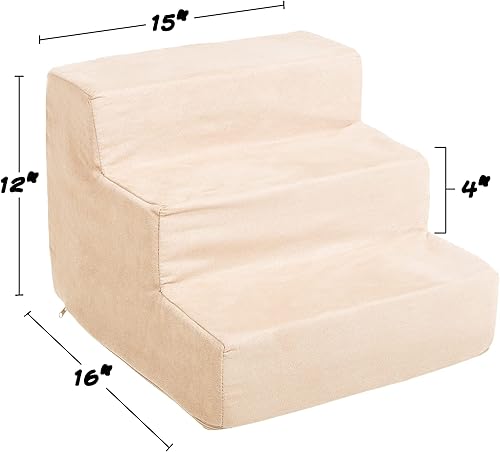 Miniatura 2 de Petmaker - Escaleras de espuma de alta densidad para mascotas, funda extraíble de microfibras y parte inferior antideslizante con zíper, lavable a