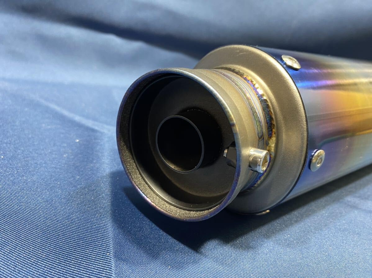 チタンサイレンサー 60.5パイ 400mm チタンサイレンサー 60.5π ミドルタイプ バイク パーツ 部品 マフラー