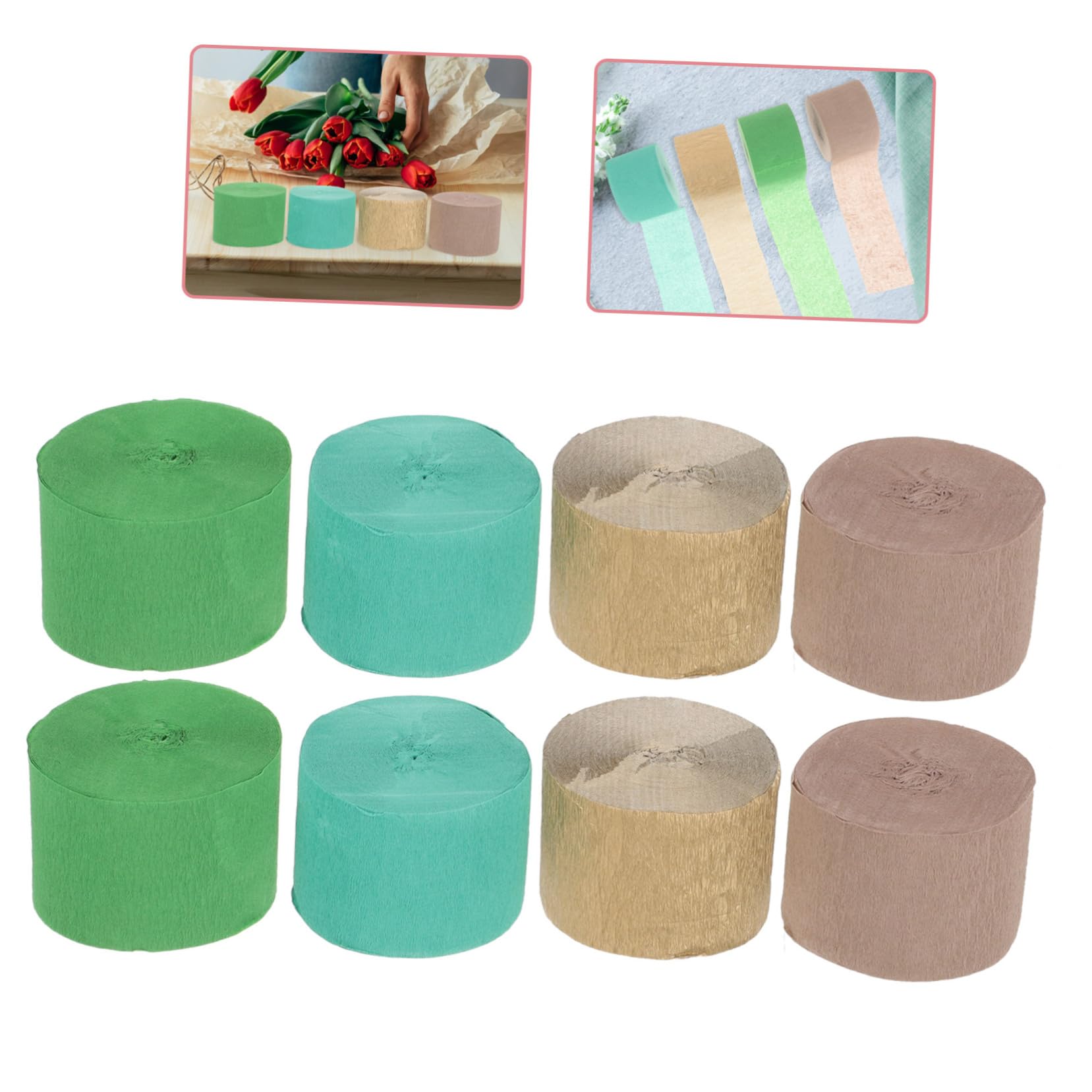 TEHAUX 32rouleaux Papier Crépon Pour Décorations De Fête Anniversaire Et Mariage Accessoires De Streamers Pour Événements Festifs