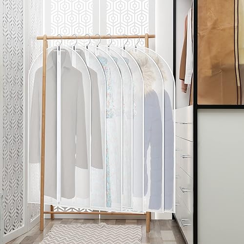 Miniatura 9 de 50 bolsas colgantes para ropa, ligeras, transparentes, con cremallera completa, bolsas de traje a granel, para chaquetas, uniformes, almacenamiento