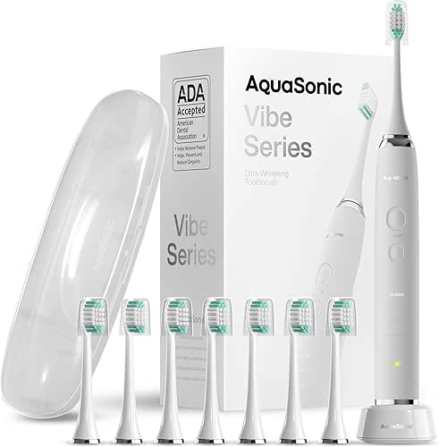 Aquasonic Vibe Series Ultra-Whitening Toothbrush – ADA Accepted Electric Toothbrush