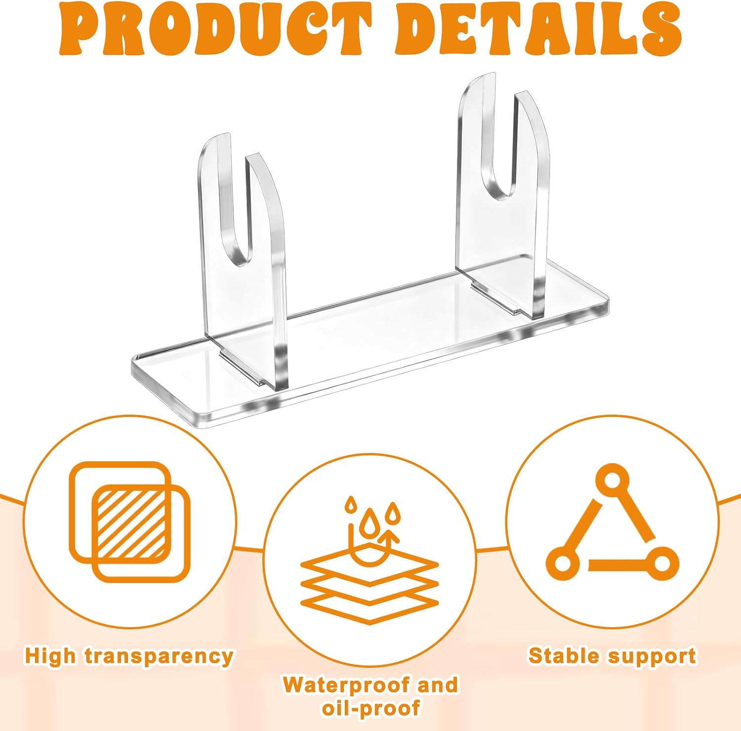 2PCS Acrylic Fan Display Stand, Clear Fan Display Holder Base Easel, Folding Fans Holder Easel, Japanese Chinese Hand Fan Stand, Fans Organizer for Home Party Displays and Decor (Clear)