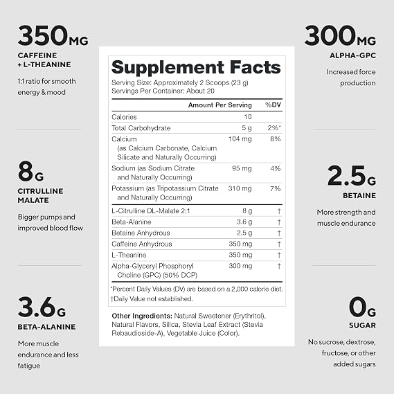 LEGION Pulse Pre Workout - All Natural Nitric Oxide Preworkout Drink to Boost Energy, Creatine Free, Naturally Sweetened, Beta Alanine, Citrulline, Alpha GPC (Cherry Limeade)