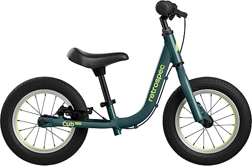 Retrospec Cub Plus - Bicicleta de equilibrio para niños y niñas de 18 meses a 4 años, sin pedales, con marco ligero y freno en V ajustable, asiento