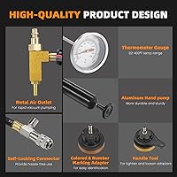 Vista 3 de FOUR UNCLES Probador de presión de radiador y refrigerante y kit de recarga al vacío - Probador de fugas y rellenador del sistema de refrigeración